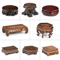 Redwood Carved Tea Set Frame, Teapot Frame, Solid Wood Pot Pad, Decoration Base, Wooden Tray, Tea Ceremony Accessories