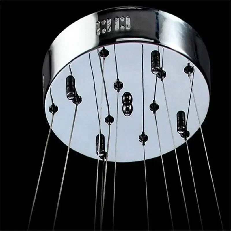 Dining Room Lamp Hot Sale LED K9 Luxury Crystal Ring Pendant Light for Lustres De Cristal Suspension Modern   Fixture