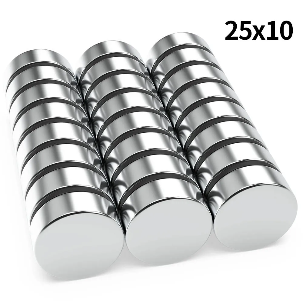 

25x10mm N35 Super Strong Neodymium Magnet Round NdfeB Powerful Permanent Magnetic imanes Refrigerator Magnets 25*10