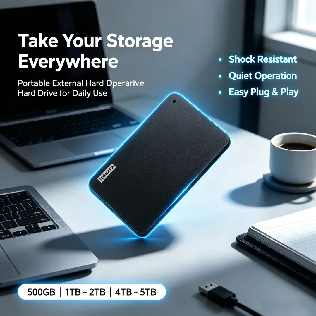 Portable Hard Drive A3 SSD 500GB 1TB 2TB 4TB SSD Black External Hard Drive USB 3.0 Portable for Gaming Console Office Gift