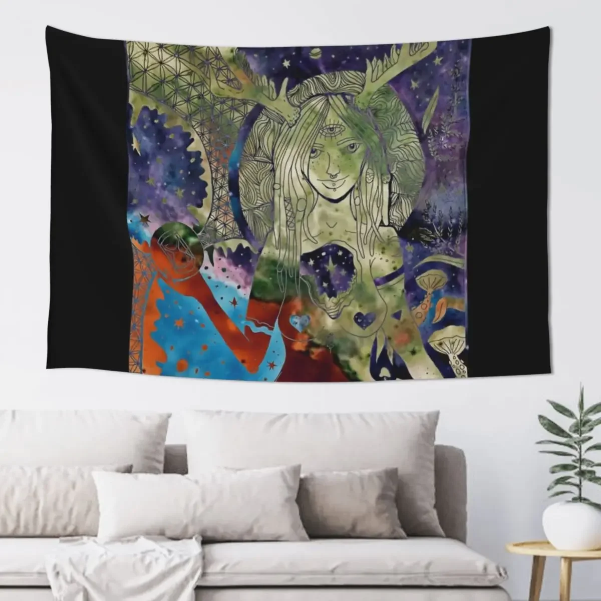 Galaxy huntress // V.2 Tapestry Bedroom Decor Decorative Wall Wall Coverings Tapestry