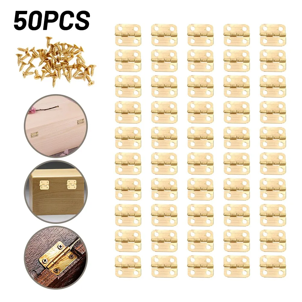 High Strength DIY Hinge Hinges 50pcs 50x Cabinet Hinges Craft DIY Door Hinge Hinge Jewelry Box High Strength DIY