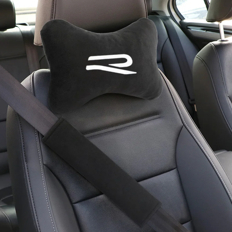 Car Seat Head Neck Pillow Car Rest Cushion Headrest Pillow Pad New R logo Wheel Center Caps JFAL-N2 for VW Volkswagen Golf 8 MK8