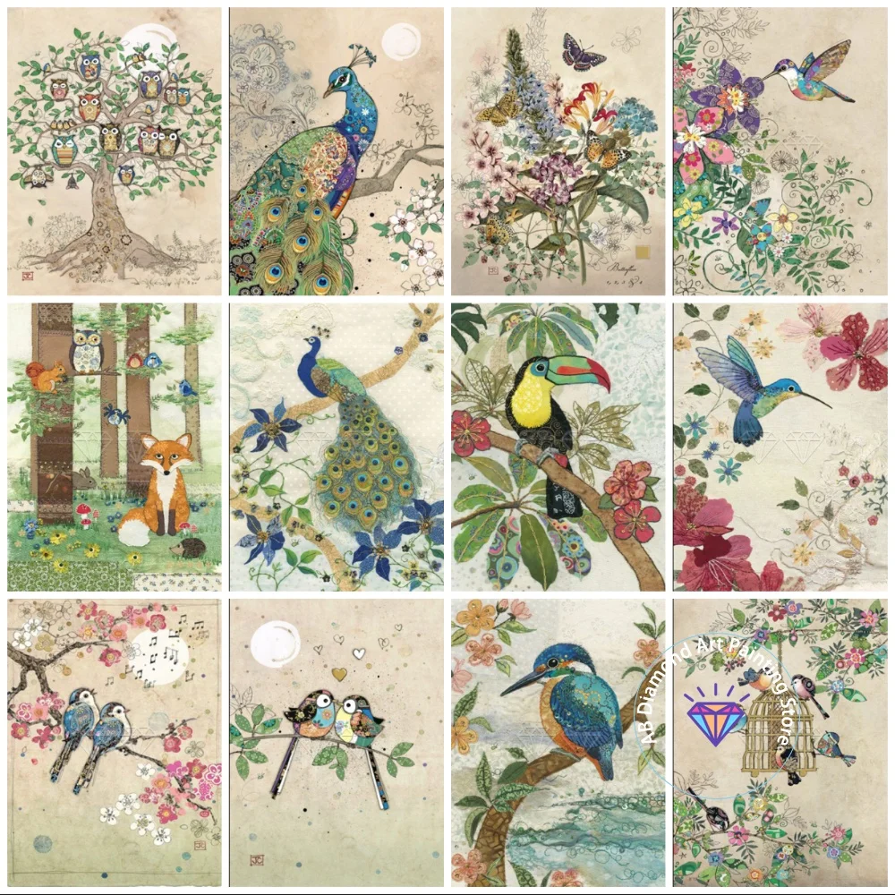

New Animal Bird Owl AB Diamond Painting Kit Square Round Diamond 5D DIY Mosaic Handmade Art Adult Exquisite Gift Home Decoration