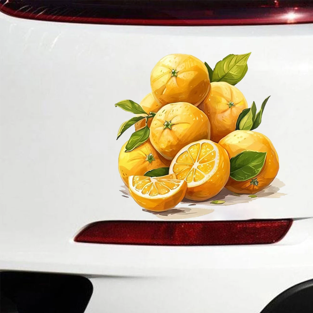 QT2552#Lemon Fruit Stickers Waterproof Car Decorative Decal, Suitable for Cars, Laptops, Bumpers, Glass Window Sticker