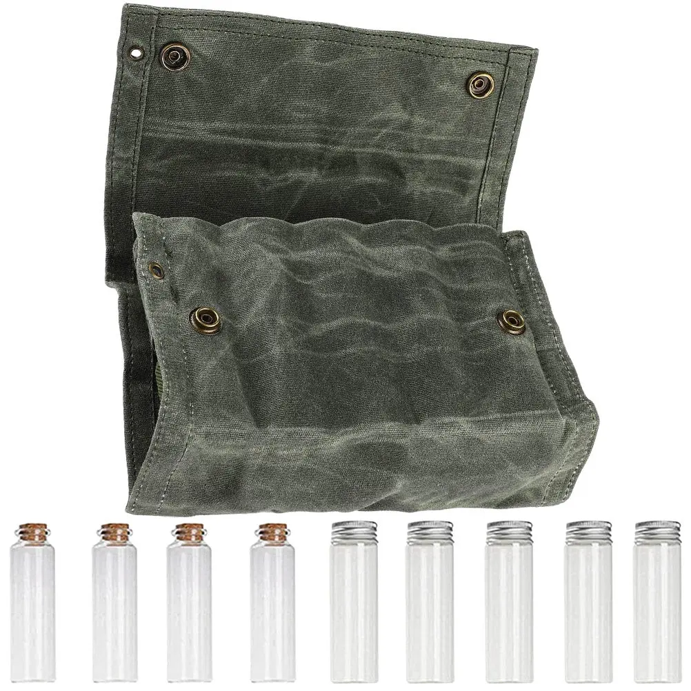 1 Juego de Bolsas para Especias para Acampar al Aire Libre, Kit de Contenedores Plegables para Condimentos de Viaje, Soporte Portátil para Frascos de Especias para Senderismo