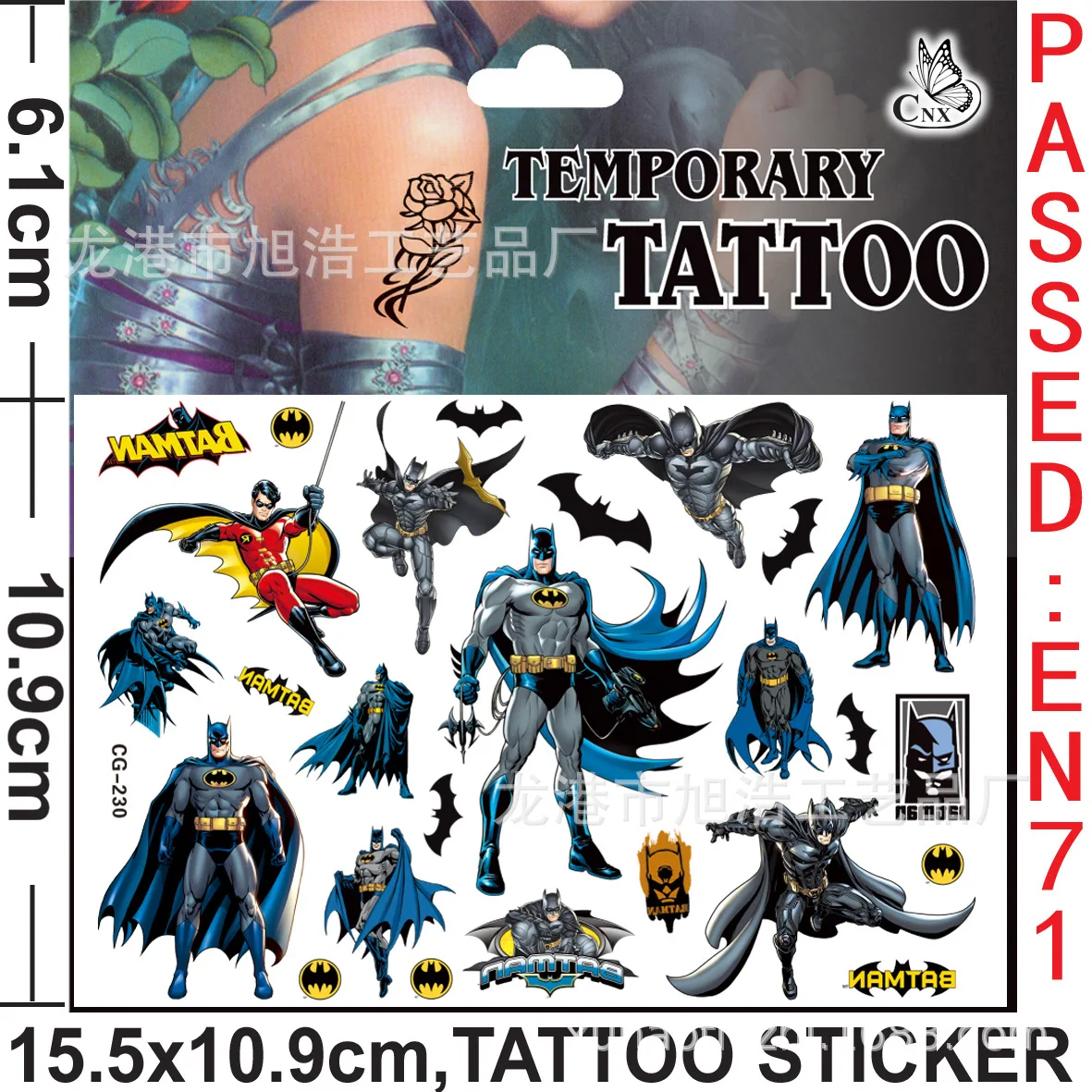 Batman Anime Tattoo Stickers for Kids Cute Waterproof Reward Toy Birthday Party Supplies Christmas Gift Decoration