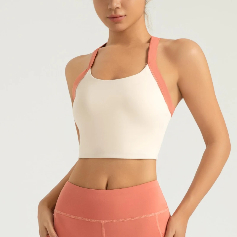 MIML High Strength Shock-proof Women's Gym Yoga Vest Fixed Chest Workout Pilates Tops Sporty Fitness Clothing for Women