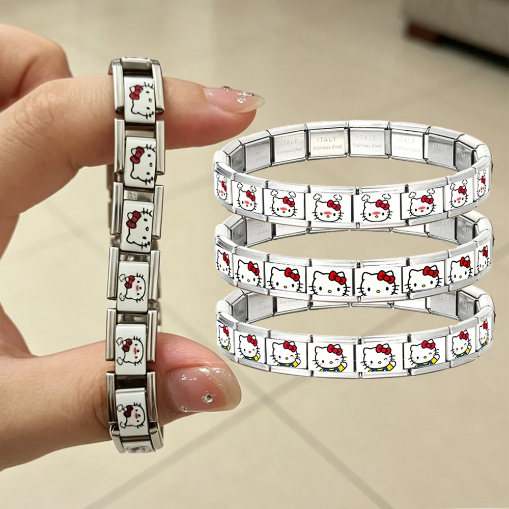Abalorio italiano de acero inoxidable de 9mm con diseño de animales adorables (perros, gatos, Corgi) para pulseras DIY de mujer, regalo de joyería, venta al por mayor