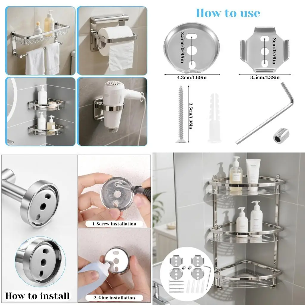 

R9UF Completes Bathroom Towel Rod Replacement Part With Screws And Brackets
