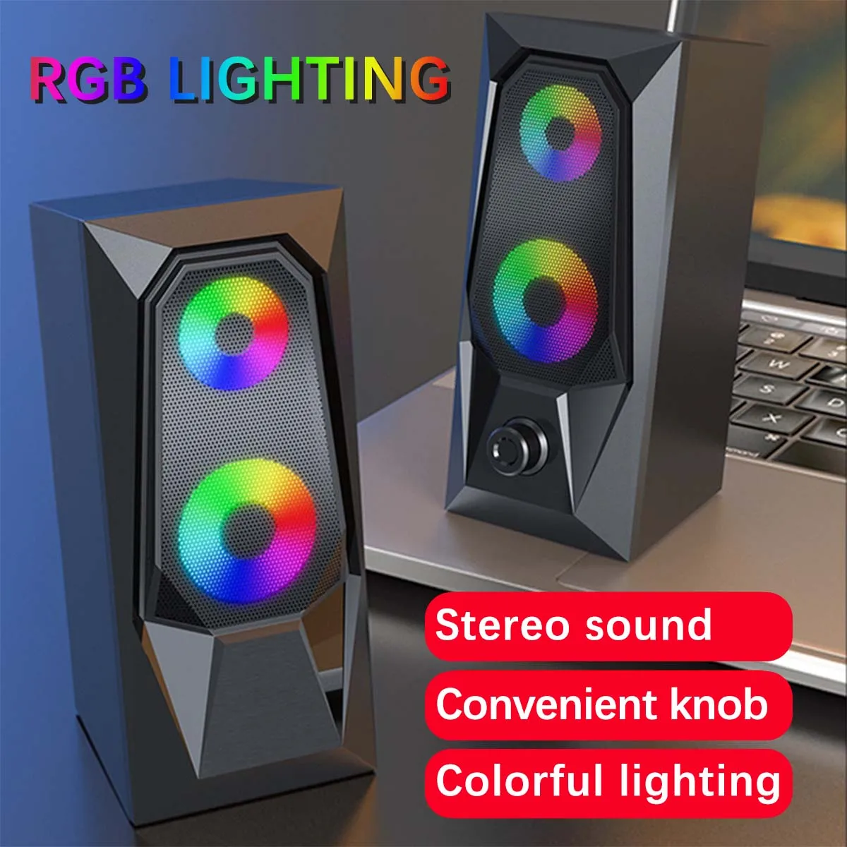 K7 potenti bassi USB Notebook altoparlanti Stereo Subwoofer RGB Light Wired altoparlante portatile a piena frequenza per PC Desktop Laptop