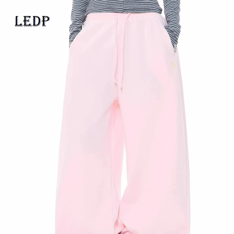 

Korean Light Pink Wide-leg Women's Casual Trousers 2026 Spring New Sweet Cool Loose Versatile Sports Mopping Sweatpants Ladies