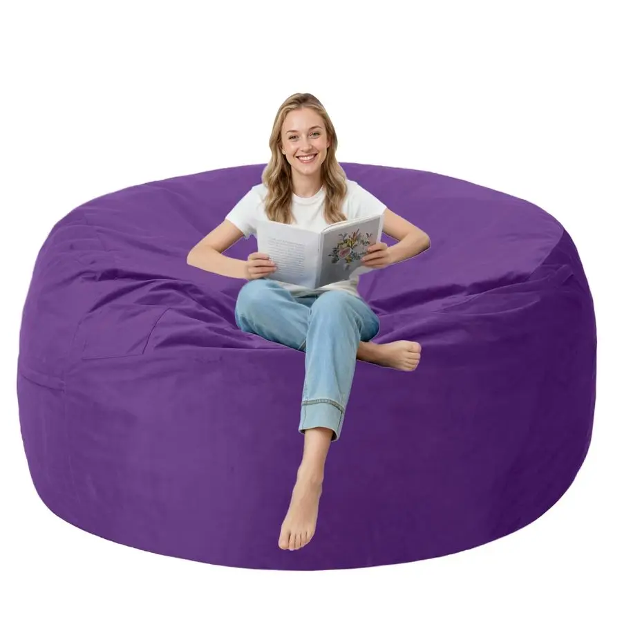 

3FT Bean Bag Chair with Ultra Soft Velvet Cover Bean Bag Sofa with Memory Foam Bean Bag Chairs with Large Size Lazy Sofa for Do