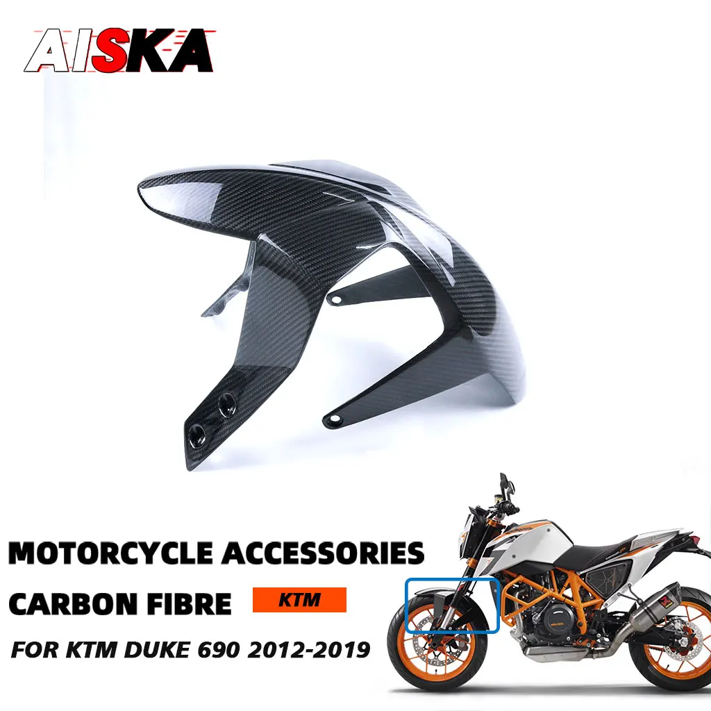 ل KTM Duke 690 2012 - 2019 2017 2018 100% 3K ألياف الكربون دراجة نارية الجبهة الحاجز المعانقة واقيات الطين هدية القلنسة الملحقات