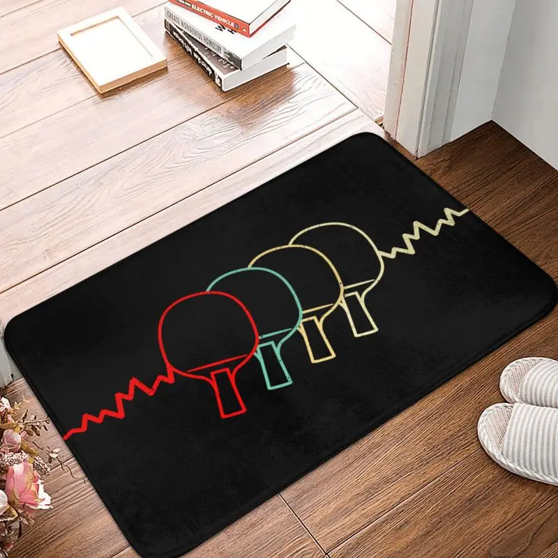 Table Tennis Heartbeat Doormat Anti-Slip Bathroom Kitchen Mat Living Room Door Floor Entrance Carpet Rug