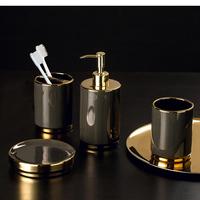 Bathroom Toiletry Set, Light Luxury Ceramic, Bottle Gargle Cup, Toothbrush Holder, Decoration Accessories