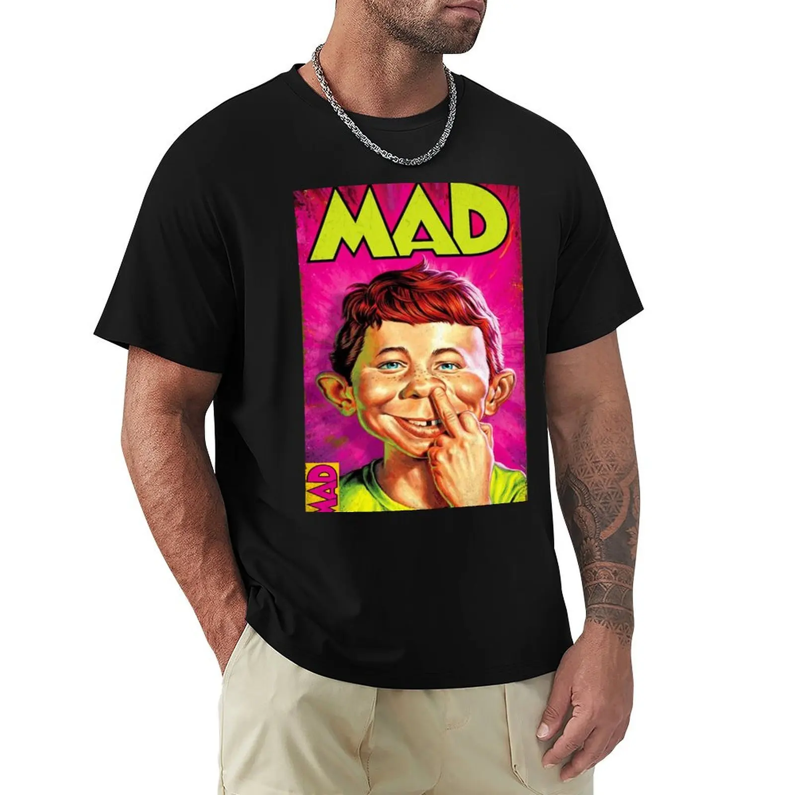 Mythical Mad Magazine Classic T-Shirt Casual Soft Cotton Short Sleeve Tee