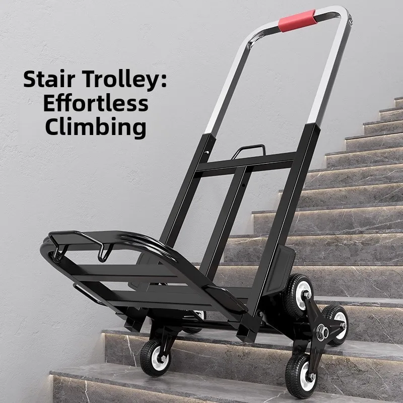 portable-hand-pulled-luggage-cart-stair-climbing-wheel-student-baggage-trolley-book-pulling-shopping-cart-adjustable-handle