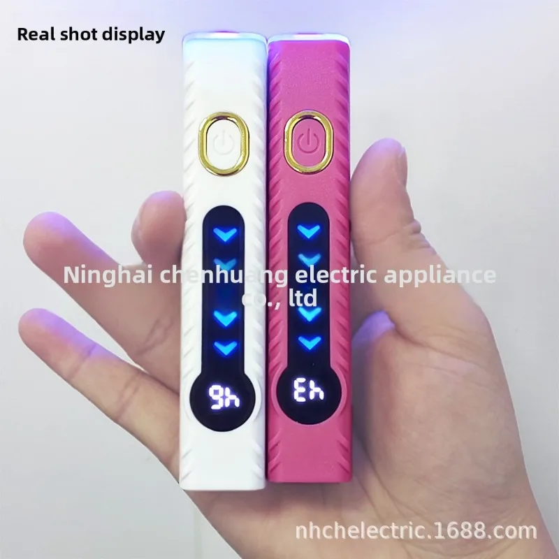 Handheld Portable Compact UV Purple Curable Banknote Inspection Flashlight with USB Rechargeable Digital Timer and Display