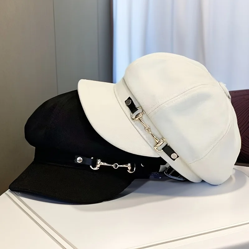 1 Piece of Women's Lightweight Newsboy Hat with Metal Waistband Buckle and Adjustable Drawstring, Suitable for Spring Parades