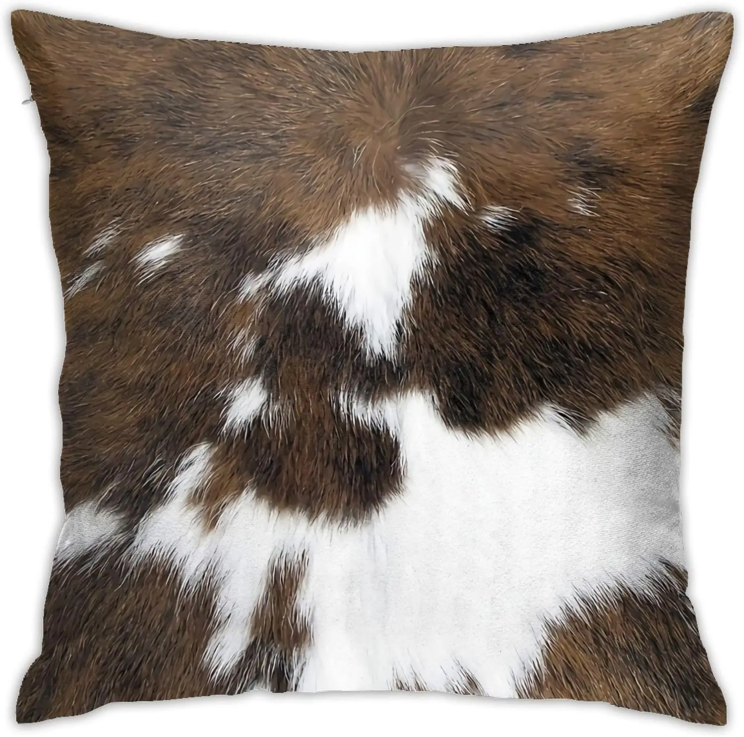 Cow Hide Print Throw Pillows Cover 18x18 Inch Brown Cowhide Faux Fur Pillow Covers Soft Farm Animal Skin Pillowcase Decorative C