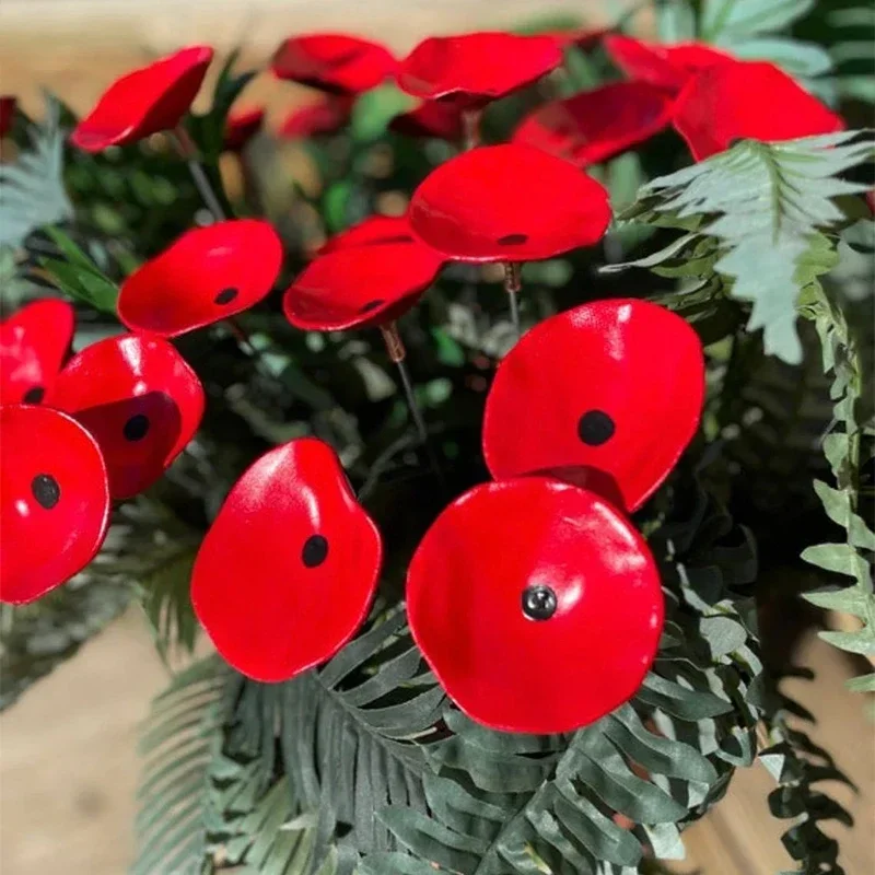 Bee Drinking Water Station Mini Poppy Flower Stakes Watering Station Butterfly Mixer Hummingbird Drinking Water Cup Accessories