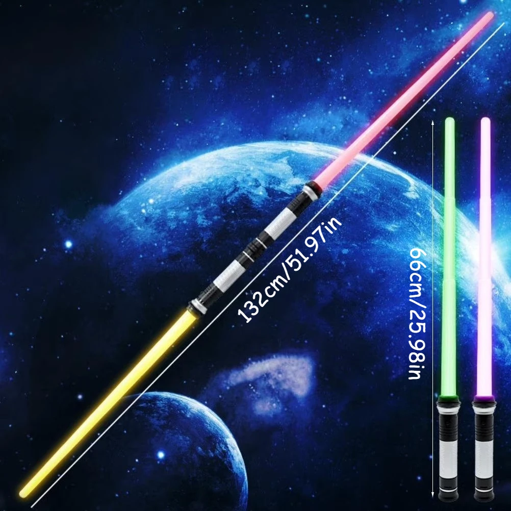 2pcs Led Light Up Saber with Sound 7 Colors Lightsaber Light Sword for Star War Fighters & Warriors Cosplay Luminous Weapon Toy