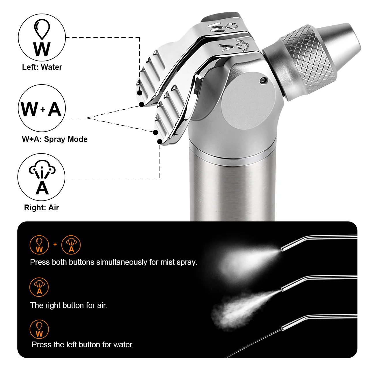 New Dental 3-Way Air Water Spray Dentist Unit Instruments Triple Syringe Dental Tool Dental Chair Supply Dent