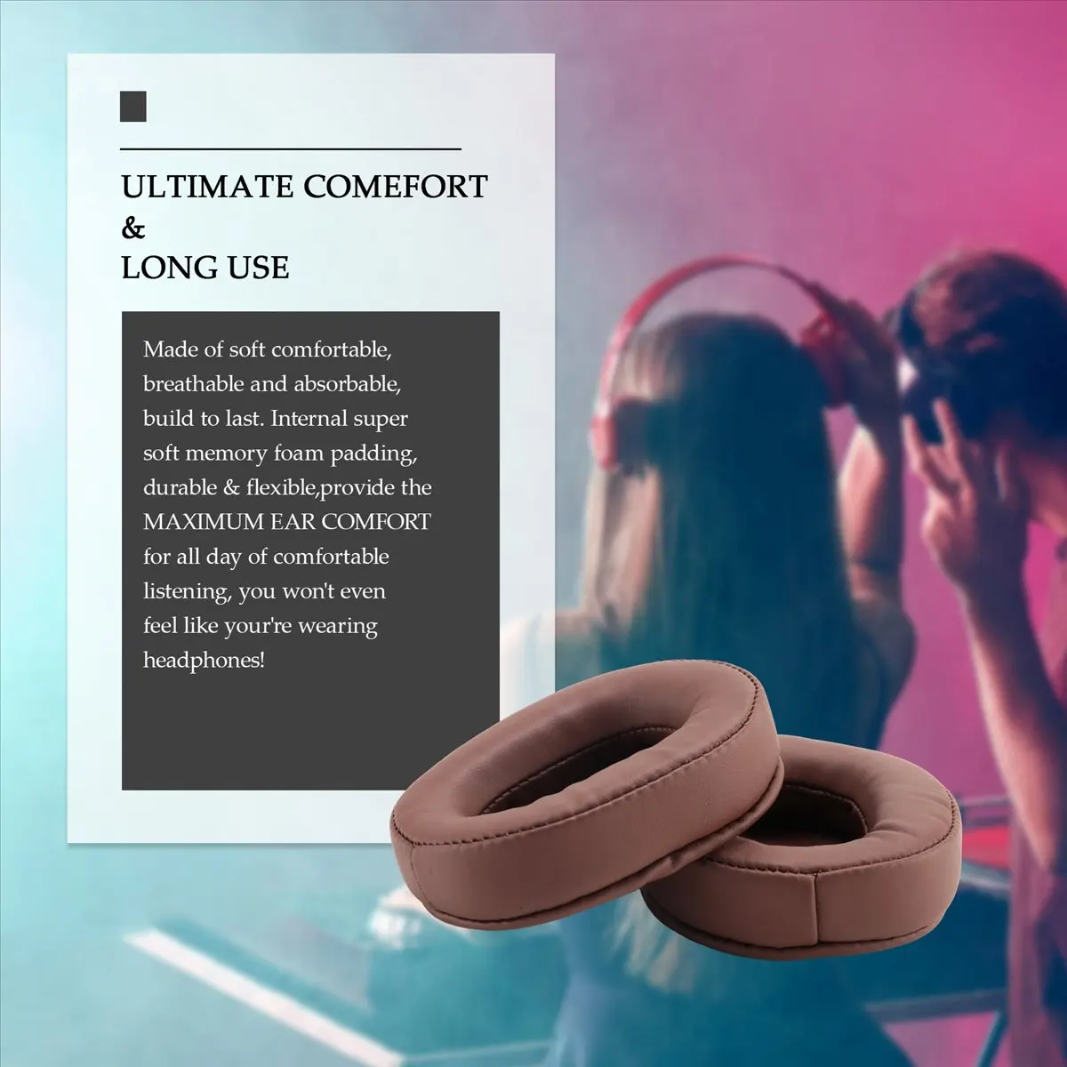 A99X Ear Cushions Memory Foam Earpads Cover Replacement Ear Pads for M50X Fits M40X M30X M20 Brown