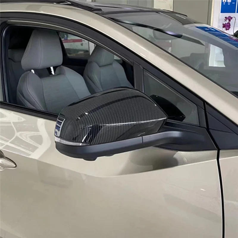 Sp-Car ألياف الكربون الرؤية الخلفية الجانب غطاء مرآة زجاجية إطار الكسوة قبعات مرآة جانبية لتويوتا Bz4x 2022 2023
