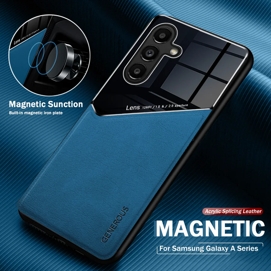 Samung A15 4G Case Leather Magnetic Back Cover For Samsung Galaxy A15 A25 A35 A55 5G A 15 25 35 55 2024 TPU Frame Protect Fundas