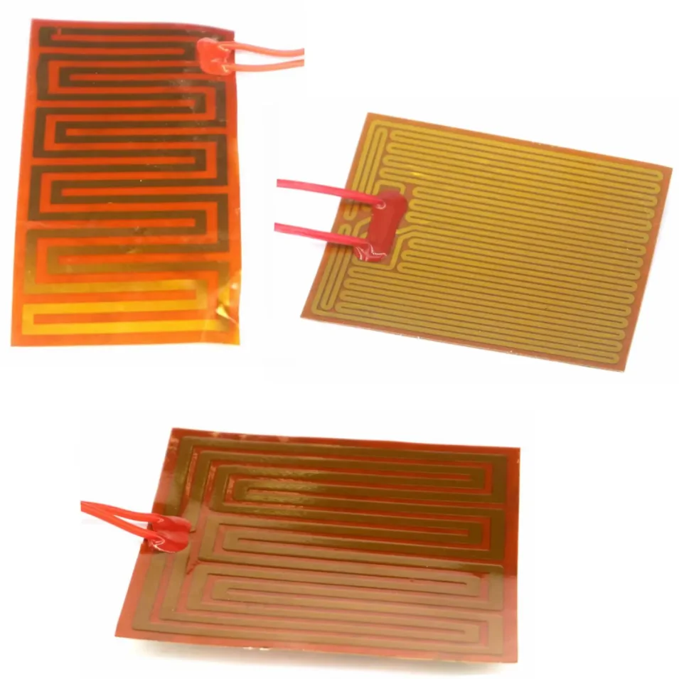 12V/24VDC Flexiable Eeletric Polyimide Film Heater Heating Element for Electrical Wires Oil Tank 3D Print K