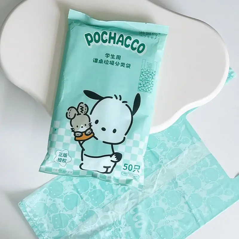 Bolsa de Basura para Escritorio de Estudiante con Diseño Kawaii de Hello Kitty, My Melody, Cinnamoroll y Pochacco, Linda y Práctica Bolsa de Clasificación con Dibujos Animados, Regalo Navideño
