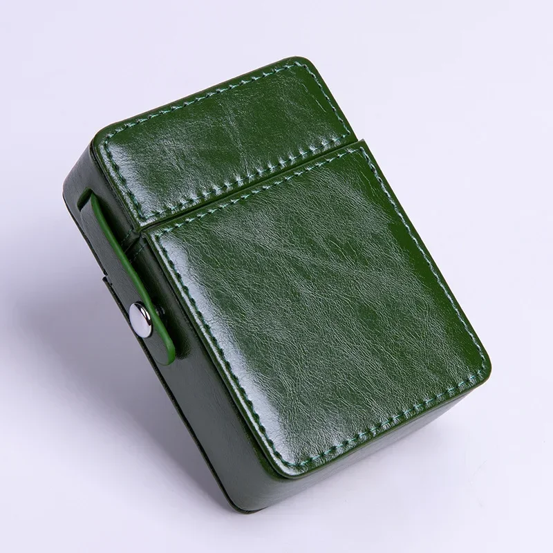 Lighter Cigarettes Case Box PU Leather Cigarettes Box Lighter Case Card Wallet Protective Case Cigarettes Lighter Box Gift