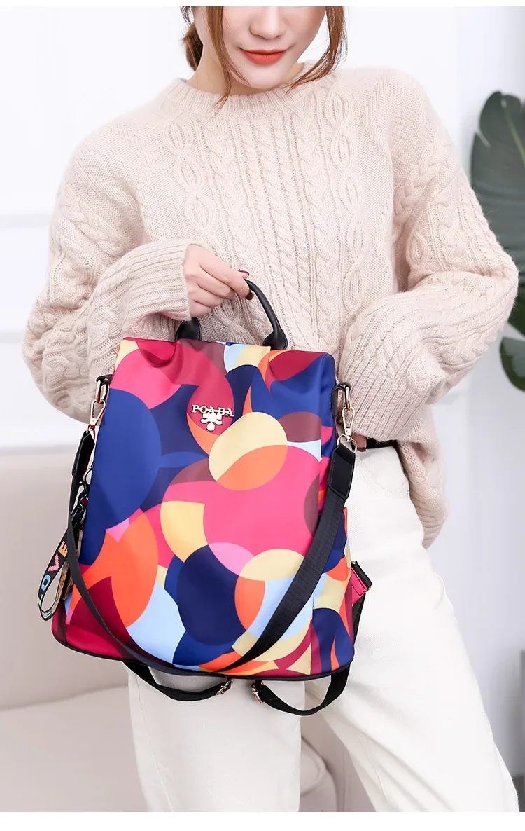 Frauen Rucksack Mode Oxford Tuch Schulter Taschen Schule Taschen für Teenager Große Kapazität Druck Wasserdichte Reise Rucksack – Detail 6