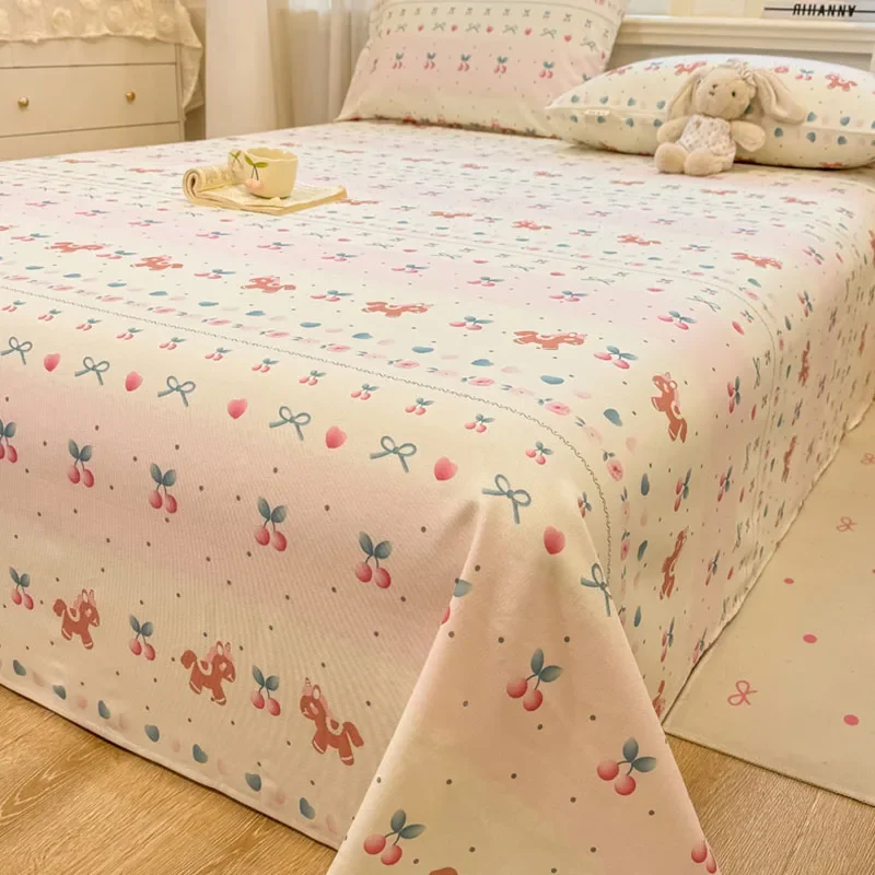 Cotton Printed Old Coarse Cloth Bed Sheets High Quality Super Soft Bedspread for Four Seasons Breathable Single Double Bedding
