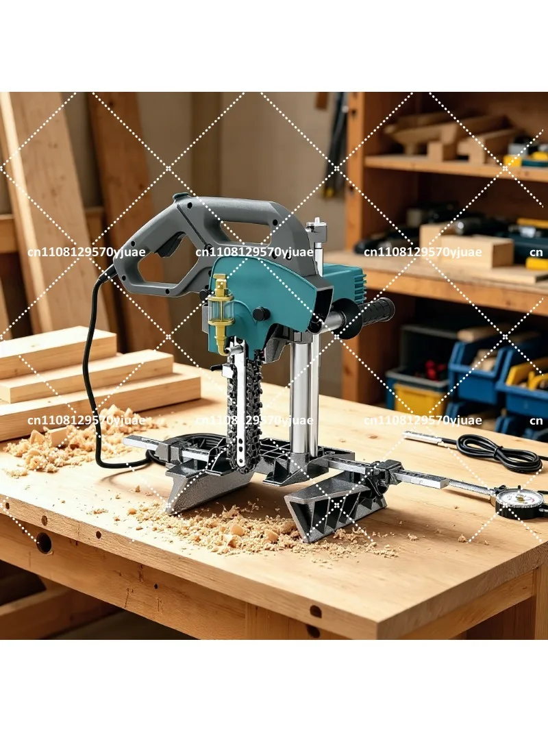 Portable Chain Mortising Machine Multifunctional Woodworking Tenon Mortise Tool Wood Punching Cutter for DIY Furniture