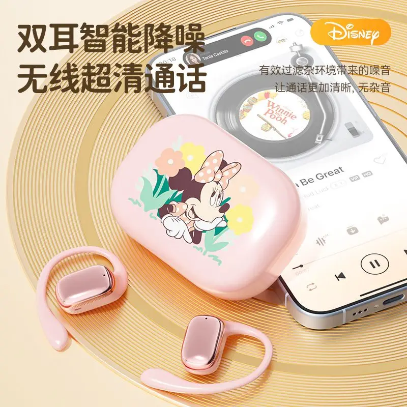 Disney cartoon Bluetooth headset wireless bone conduction sports non-in-ear clip-on ultra-long standby running wireless headset