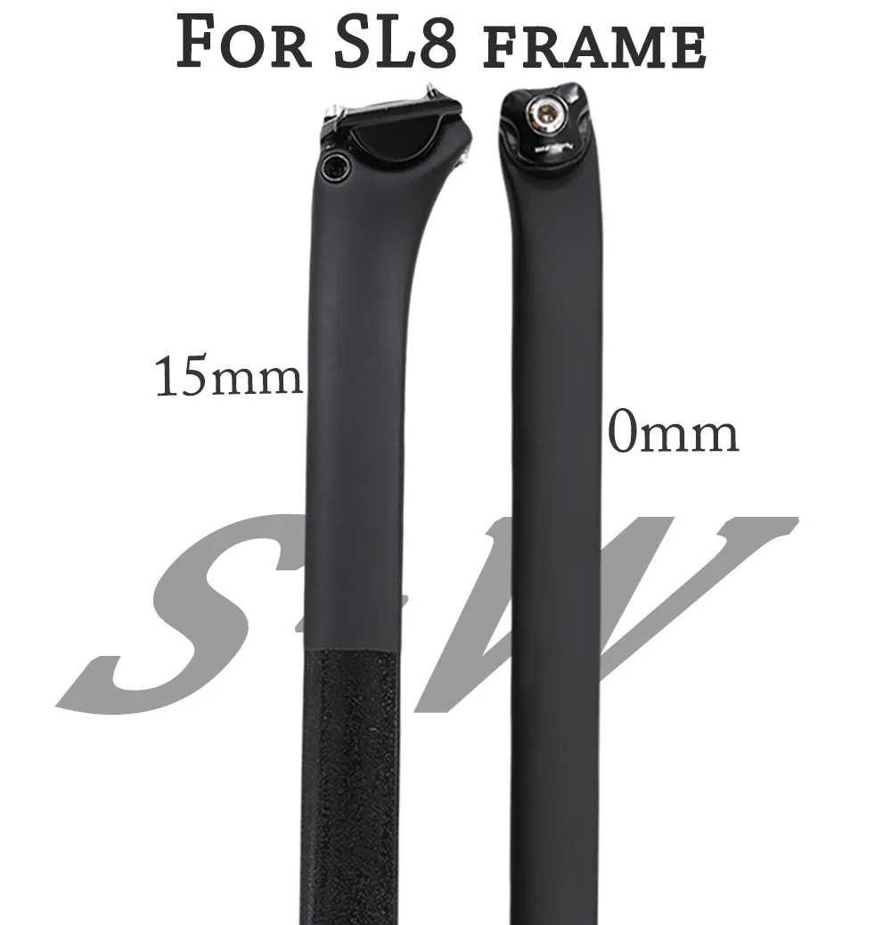 

S-W SL Carbon Seatpost 0mm/15mm offset, black matte lightweight seat tube, suitable for sl8road bike, 300-380mm riding parts