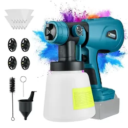 1000ML Cordless Electric Spray Gun for Makita 18V Li-ion Battery HVLP Paint Sprayer Auto Furniture Coating Airbrush (No Battery)