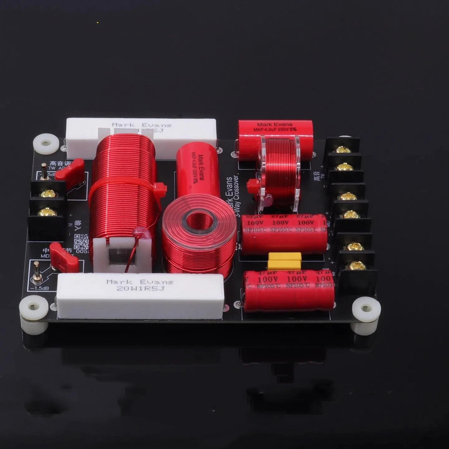 1PC GHXAMP 350W Crossover 3-Wege-Frequenzteiler für HiFi-Regallautsprecher der Black Obsidian-Serie 470HZ 3500HZ, 139x89mm – Detail 3