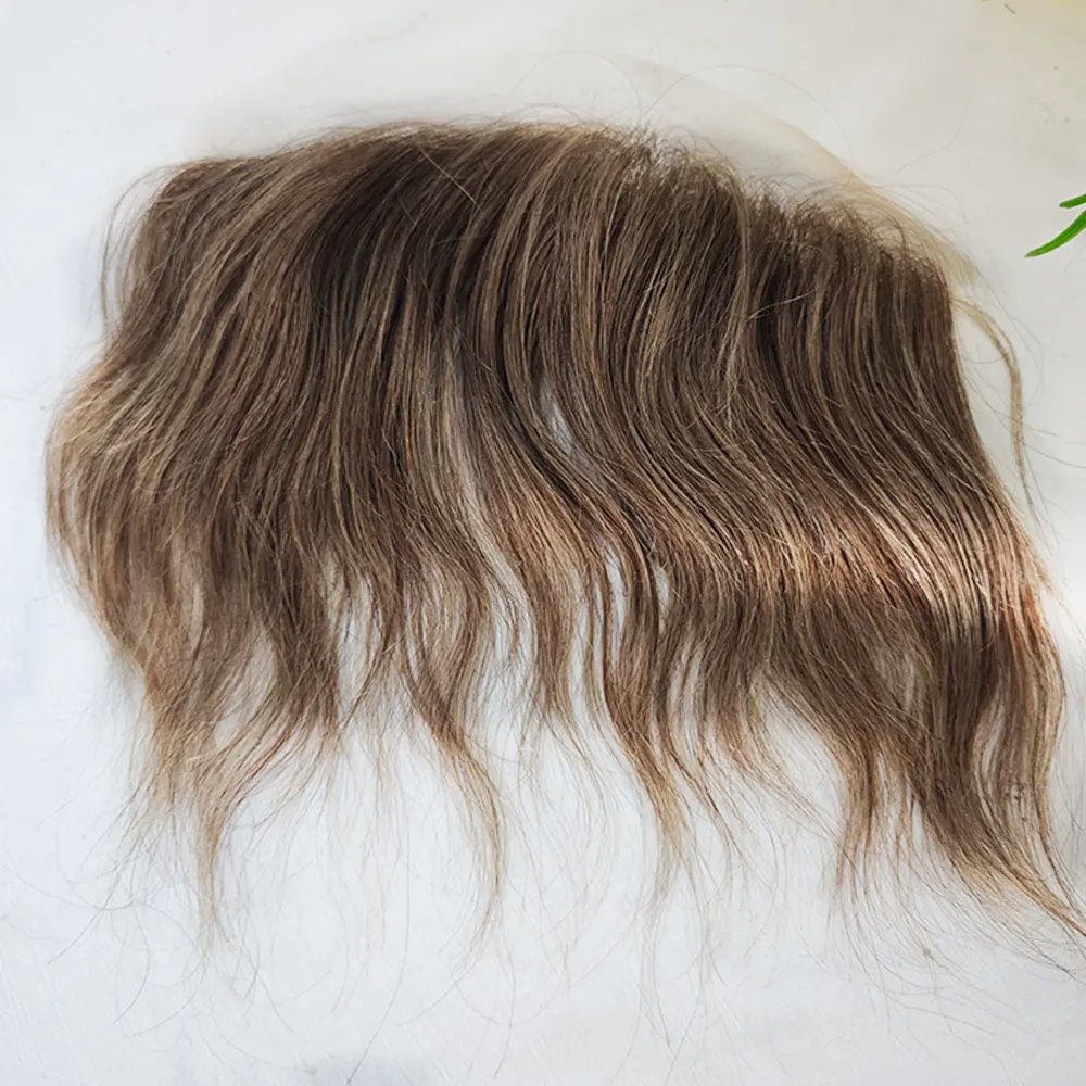 Toupee for Men V-loop Knotless Human Hair Transparent HD Lace Front With PU Hairline For Men 15cm Hair piece Replacement System