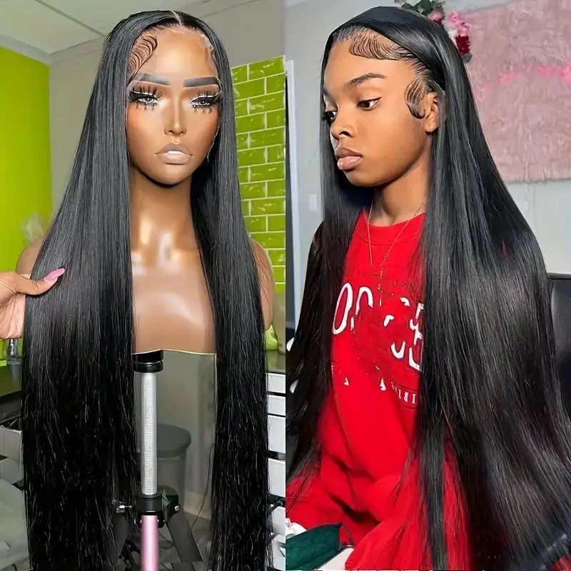 Rosabeauty 13x6 Straight Lace Front Wig Human Hair 40 Inch 13X4 Frontal 5X5 Glueless Ready to Wear Wigs 250% For Women