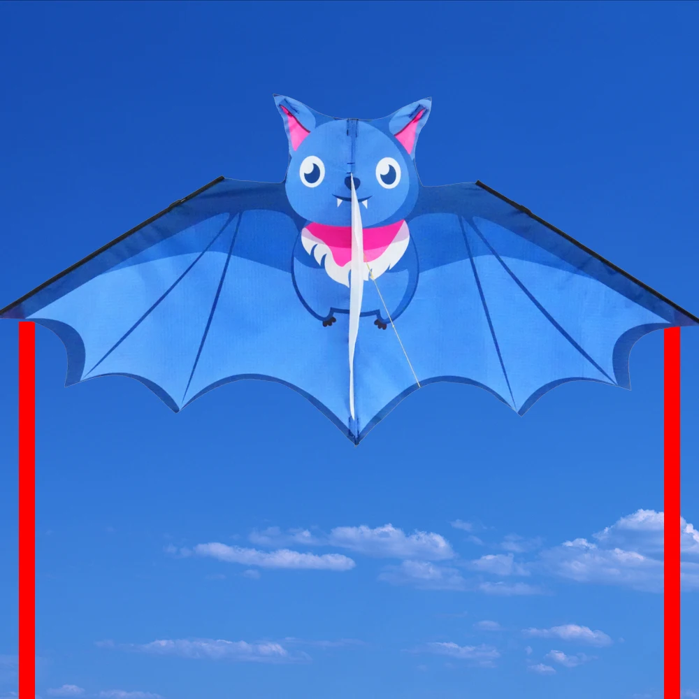 Facile da volare Pipistrello colorato Aquilone Buone volare Coda lunga Aquilone per bambini 50 metri Linea di aquiloni Regalo per bambini Giocattolo volante in plastica Viaggi in famiglia