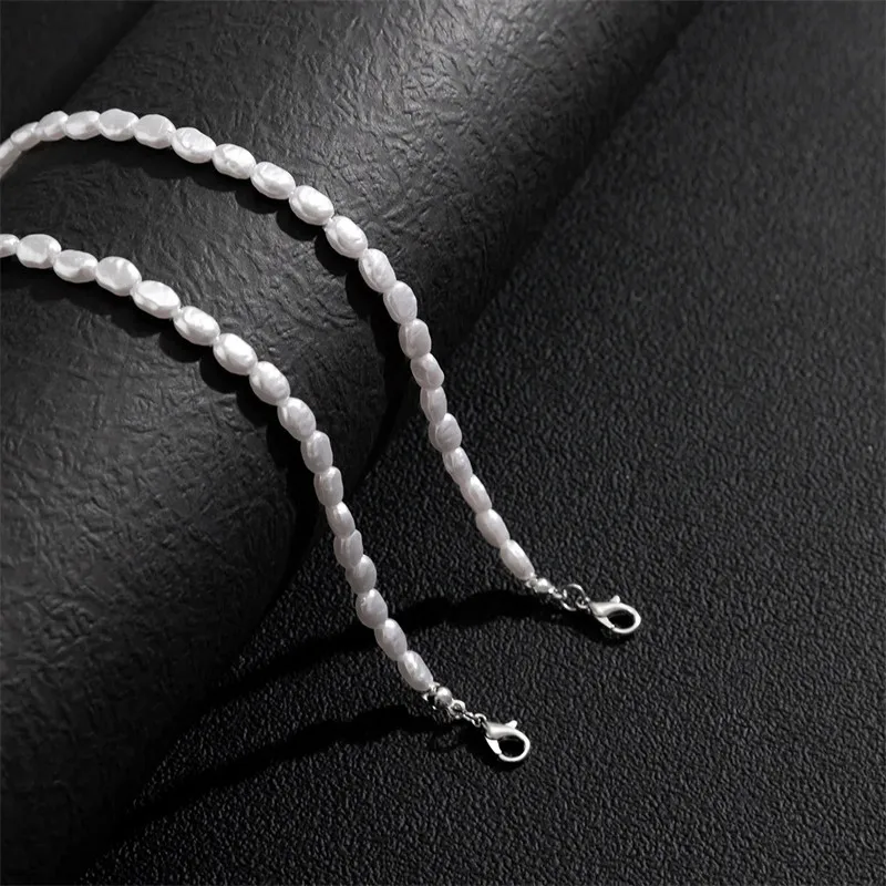 New Fashion Simple Imitation Pearl Choker Necklace for Women Vintage Elegant Beaded Temperament Necklace Wedding Party Jewelry