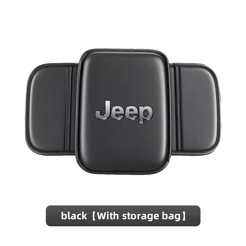 1 Pieza de Cojín de Reposabrazos para Auto de Cuero PU Antiarañazos con Bolsa de Almacenamiento para Jeep Renegade Wrangler Todas las Series, Accesorios Interiores para Auto