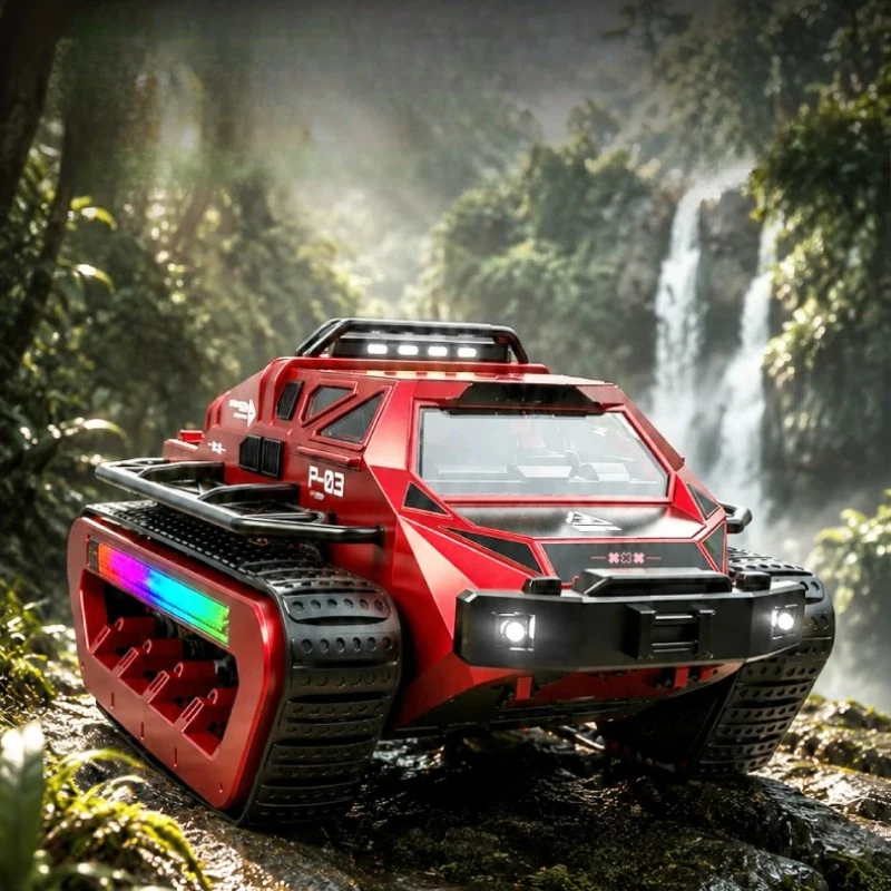 JJRC GB2070 RC Tracked Off-Road Tank Full-Scale Dual-Flow Drive Gearbox Simulation Model Electric Toy Tank Gift