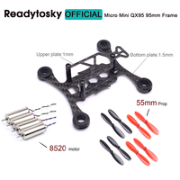 Micro Mini QX95 95mm Frame Mini FPV RC Carbon Fiber Quadcopter Frame Kit + 8520 Coreless Motor + 55mm Prop for FPV Indoor Frame