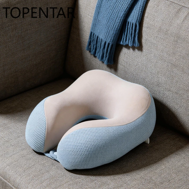 Ergonomical U Shaped Slow Rebound Memory Foam Neck Pillow Relieve Cervical Spine Pressure Summer Sleeping Pillow for Travel