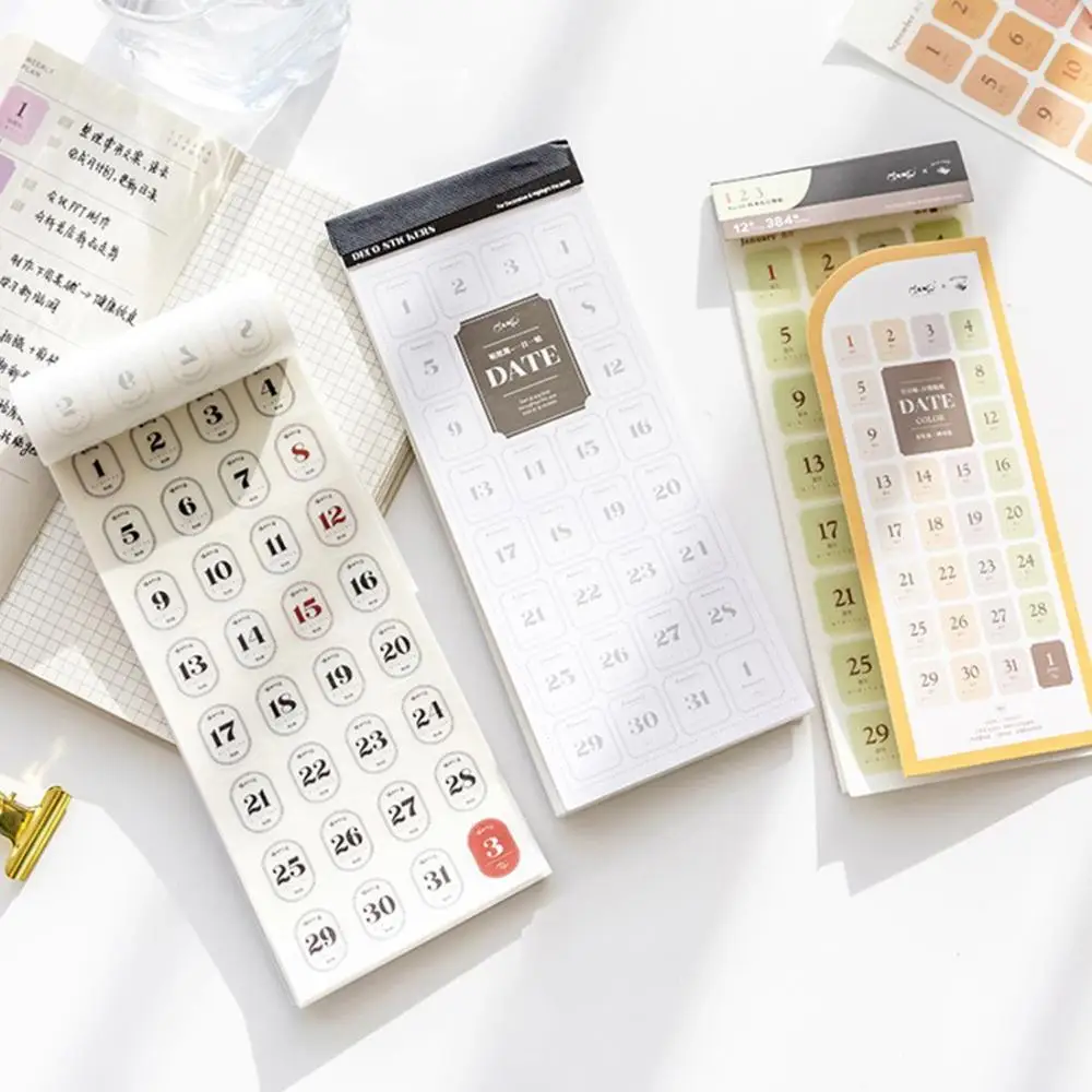 

Agenda Journal Scrapbooking Sticker Planner 365 Days Date Stickers Number Date Label Decals Daily Plan Sticker Calendar Sticker